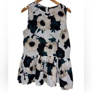 Banana Republic Floral Tank Top - Black and Cream